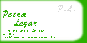 petra lazar business card