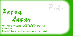 petra lazar business card